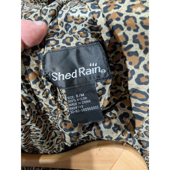 ShedRain Womens Leopard Print Hooded Full Zip Raincoat S/M Nylon Animal Outdoors - Picture 4 of 5